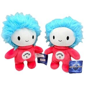 Universal Studios Thing 1 & Thing 2 Plush Dr. Seuss Stuffed Animal Toys 10” NEW